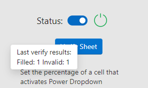 verify button with result summary